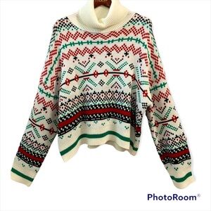 Shadow & Sky Christmas Sweater Turtle Neck 3X